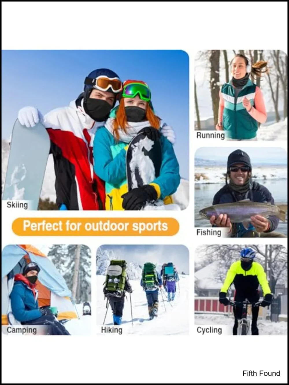 2 Pack Winter Neck Gaiter Fleece Lined Windproof Face Cover Scarf